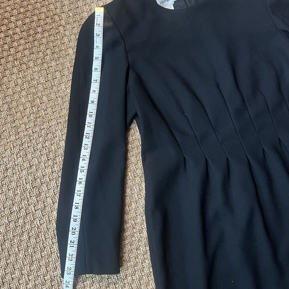 VTG Jacqueline Ferrar NWT Deadstock Black Dress Sz 14 LS Career Closet Staple - Picture 6 of 7